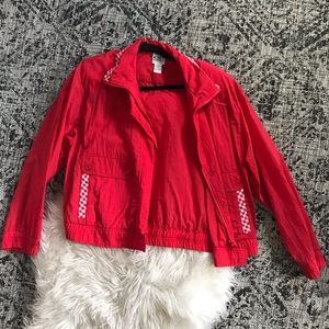 Koret Francisca Vintage zip up windbreaker w/ gingham details